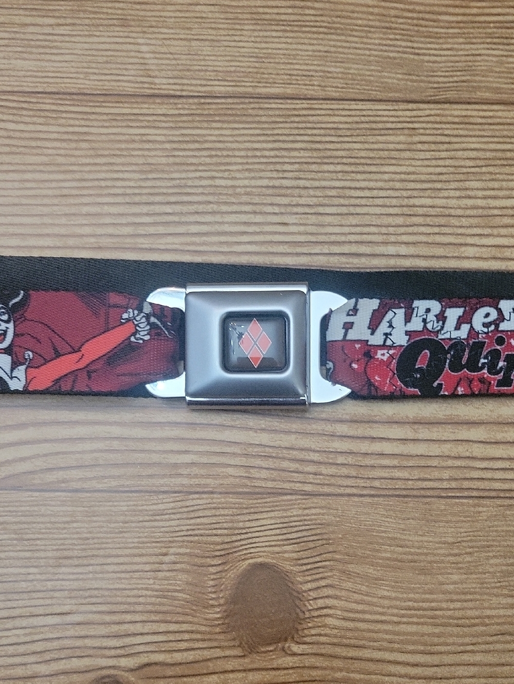 Buckle-Down Harley Quinn Inspired Seatbelt Belt - Red & Black
